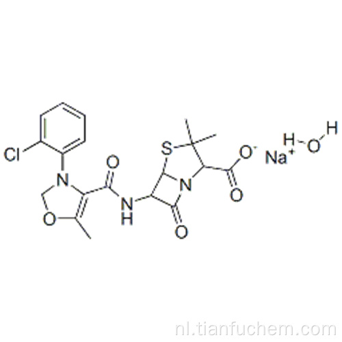 4-Thia-1-azabicyclo [3.2.0] heptaan-2-carbonzuur, 3,3-dimethyl-6 - [[(5-methyl-3-fenyl-4-isoxazolyl) carbonyl] amino] -7-oxo- , natriumzout, hydraat (1: 1: 1), (57195801,2S, 5R, 6R) - CAS 7240-38-2